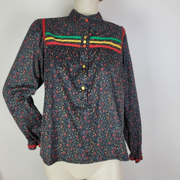 Vintage stranger things vibes floral blouse - Picture 7 of 12